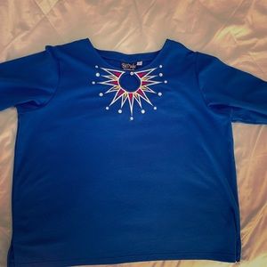 Blue 3/4 lengths leave